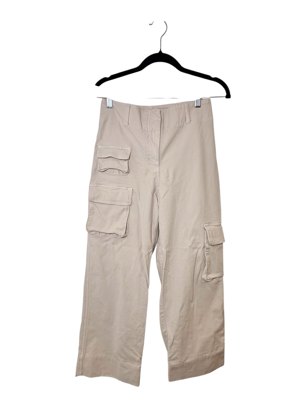 Aritzia Wilfred Free Beige Cotton High-Rise Wide Leg Cargo Pants Size 4
